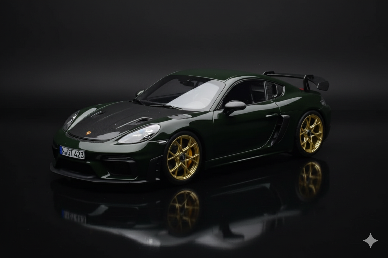 Porsche Cayman GT4 RS 982 Weissach Package Brewstergreen Norev 1/18