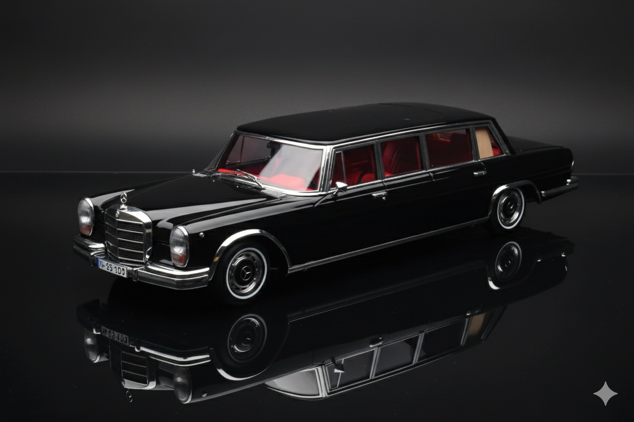 Mercedes 600 Pullman W100 Black NZG 1/18