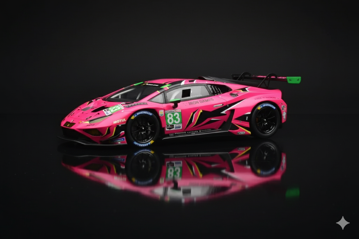 Lamborghini Huracan GT3 EVO2 Iron Dames n83 R.Frey / M.Gatting Daytona 24h 2023 Top Speed 1/18