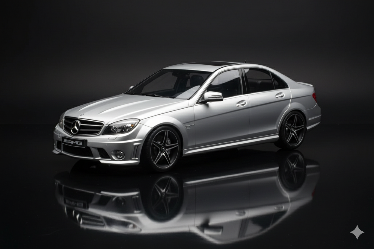 Mercedes C63 W204 Sedan Silver GT Spirit 1/18
