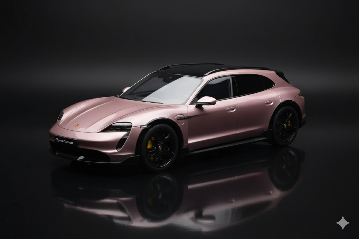 Porsche Taycan Tursbo S Cross Turismo Pink Metallic GT Spirit 1/18