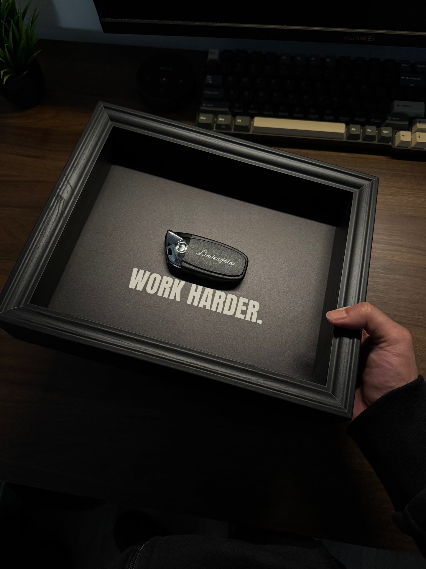 Lamborghini Key Frame – WORK HARDER Frame (20x25cm)