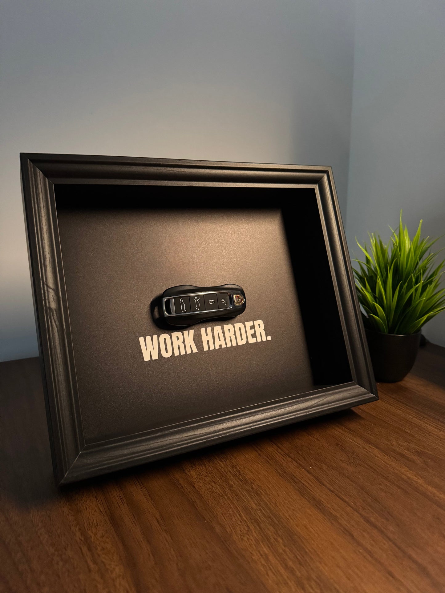 Porsche Key Frame – WORK HARDER Frame (20x25cm)