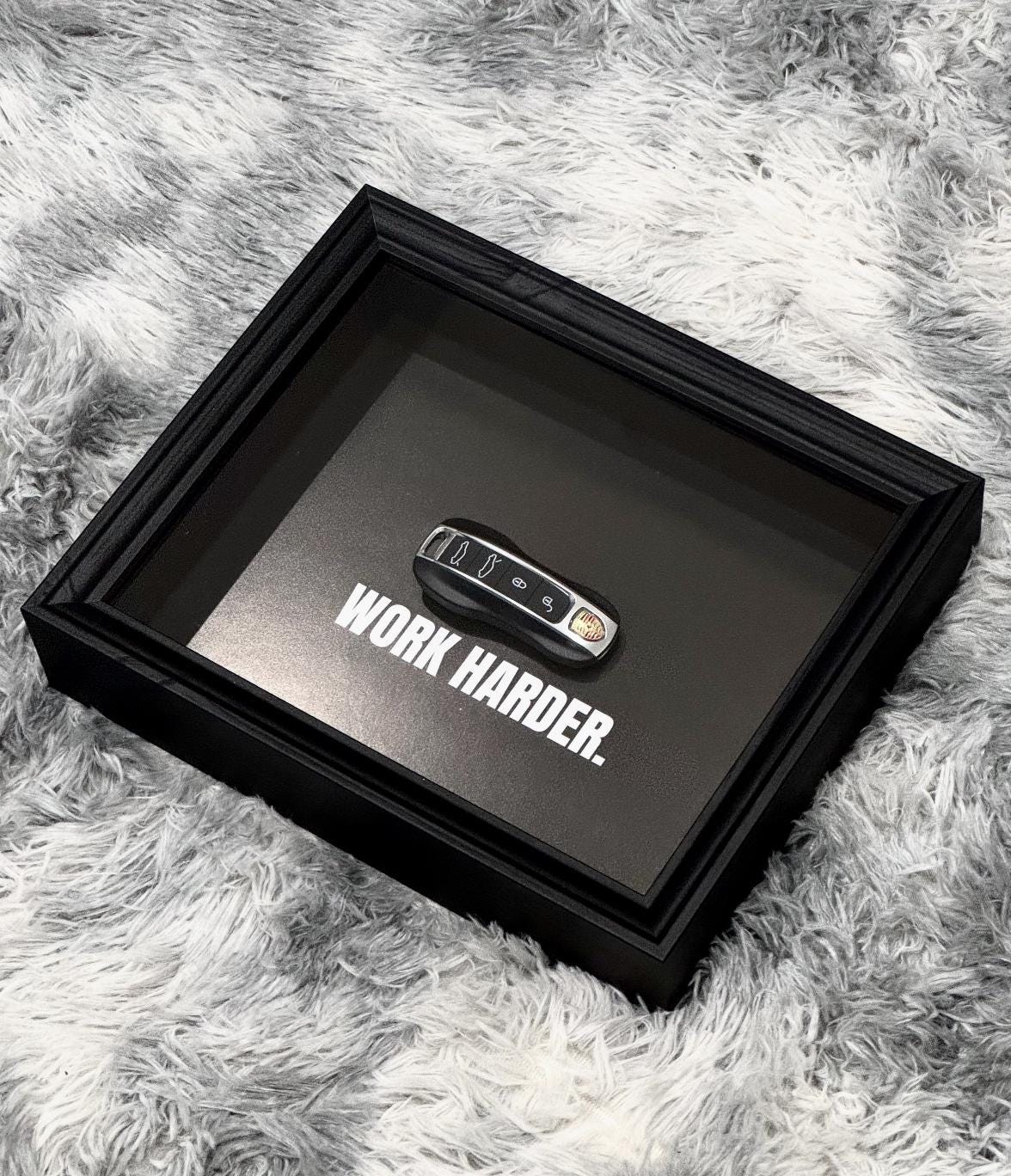 Porsche Key Frame – WORK HARDER Frame (20x25cm)
