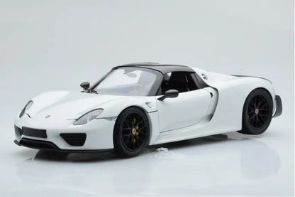 Porsche 918 Spyder Weissach Package White With Black Wheels Minichamps 1/18