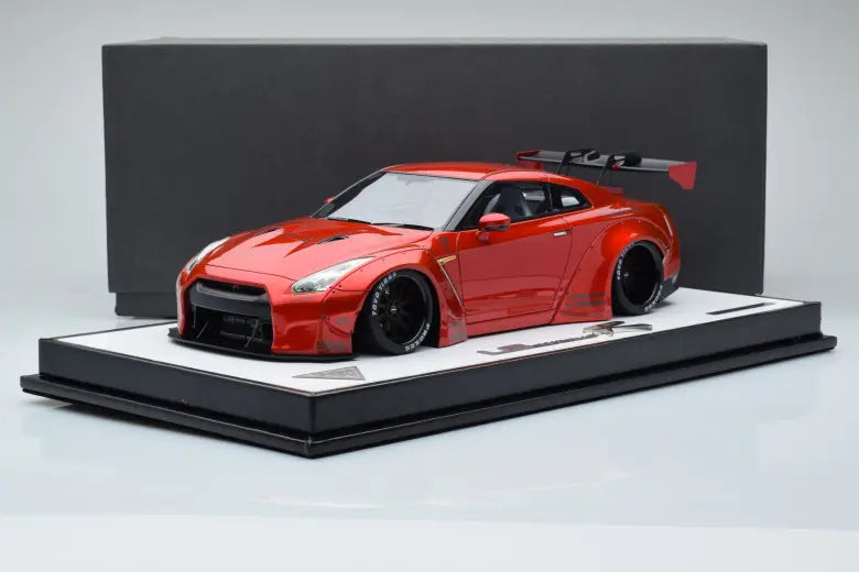 Nissan GT-R R35 Liberty Walk Candy Red GT Wing Make Up 1/18