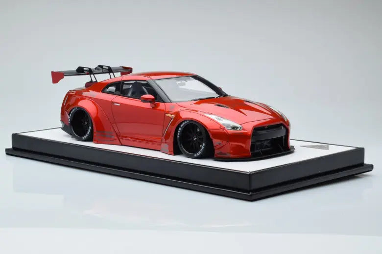 Nissan GT-R R35 Liberty Walk Candy Red GT Wing Make Up 1/18
