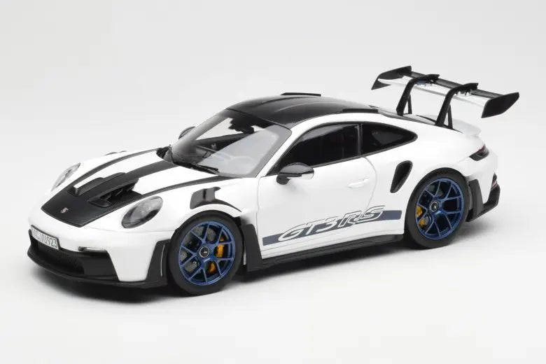 Porsche 911 992 GT3 Weissach Pack White & Indigoblue Norev 1/18