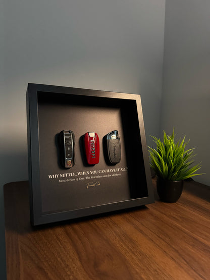 Supercar Trinity Frame | Porsche Ferrari Lamborghini Keys | 25x25cm