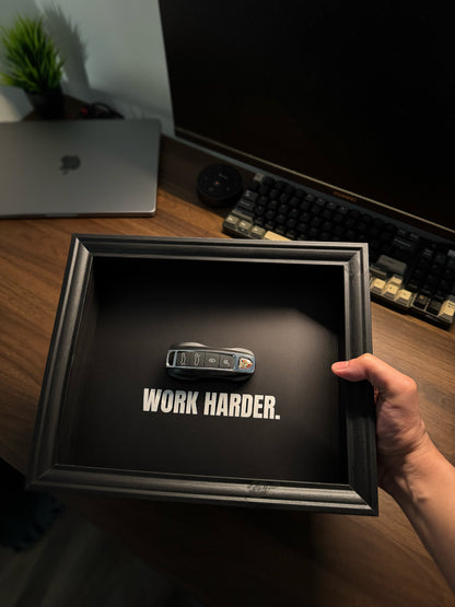 Porsche Key Frame – WORK HARDER Frame (20x25cm)
