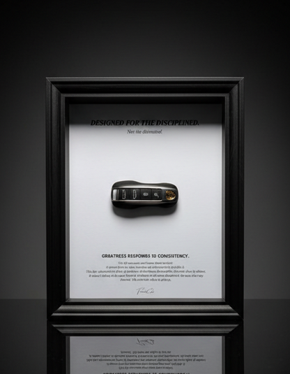 Motivational Porsche Key Frame | Designed for the Disciplined Collection | 25x20cm Wall Décor