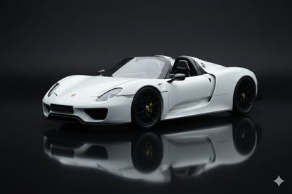 Porsche 918 Spyder Weissach Package White With Black Wheels Minichamps 1/18
