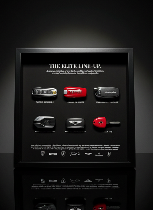 The Elite Line-Up Key Frame | 35x35cm Luxury Supercar Keys Display | High-End Limited Edition Wall Art Décor.