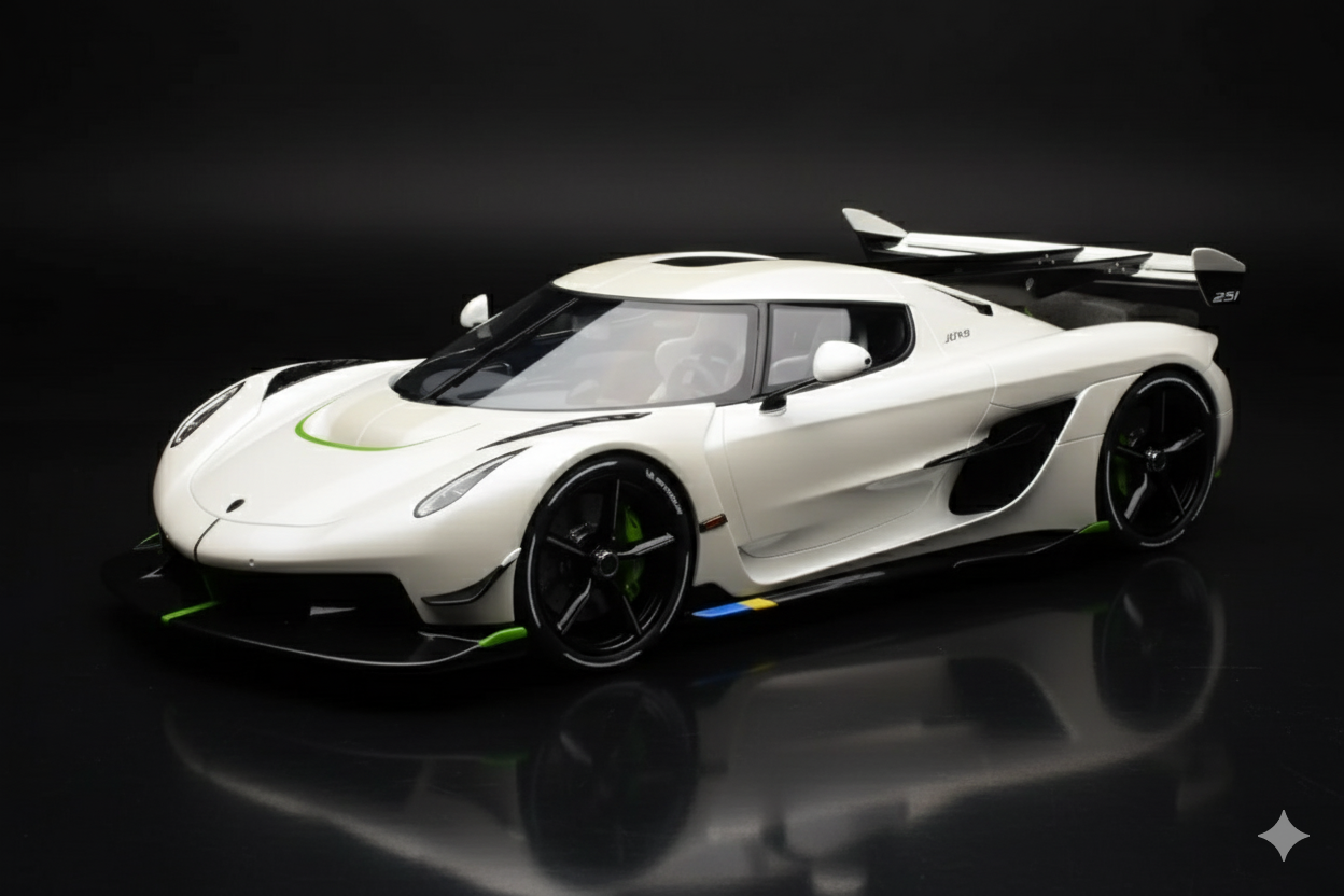 Koenigsegg Jesko Attack Crystal White Pearl GT Spirit 1/12