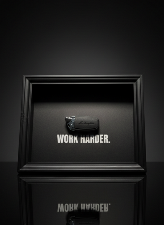 Lamborghini Key Frame – WORK HARDER Frame (20x25cm)