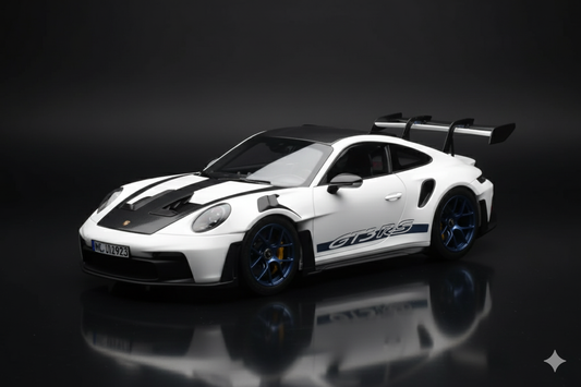 Porsche 911 992 GT3 Weissach Pack White & Indigoblue Norev 1/18