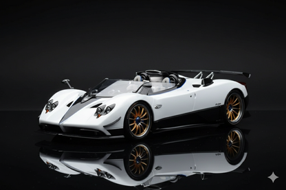 Pagani Zonda HP Barchetta Carbon Fibre White LCD 1/18