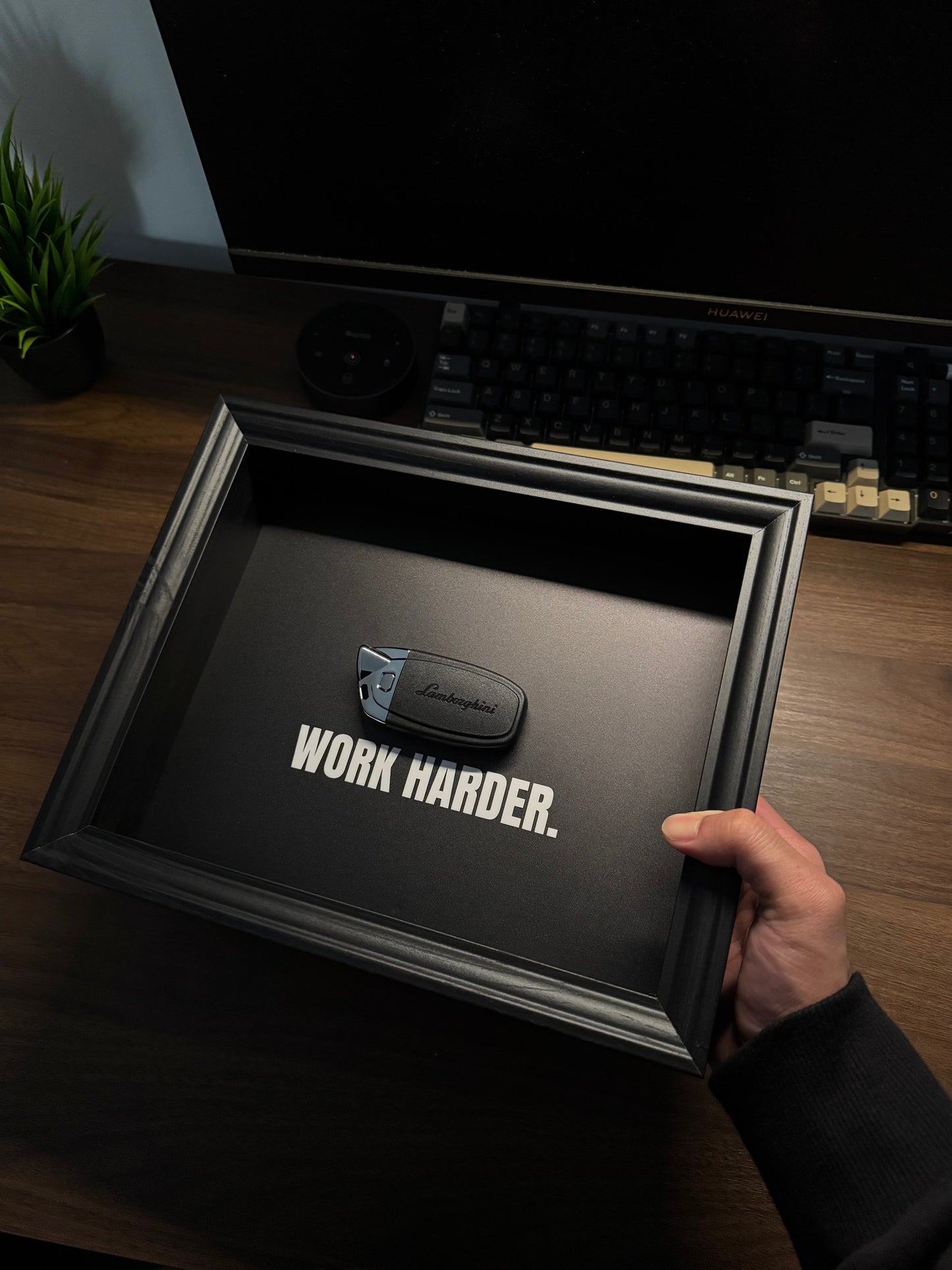 Lamborghini Key Frame – WORK HARDER Frame (20x25cm)