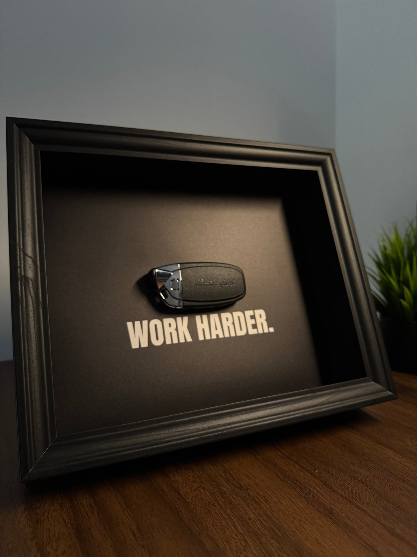 Lamborghini Key Frame – WORK HARDER Frame (20x25cm)