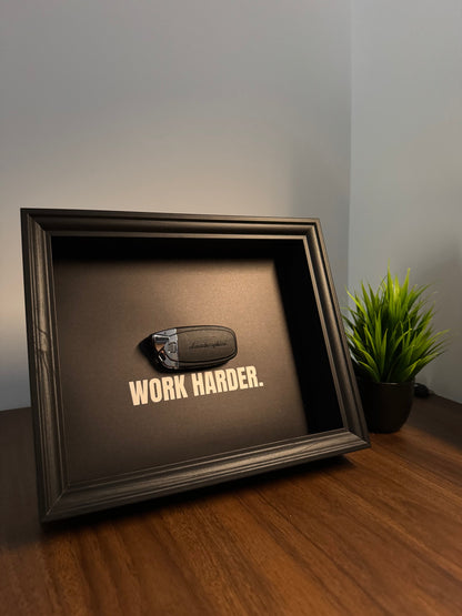 Lamborghini Key Frame – WORK HARDER Frame (20x25cm)