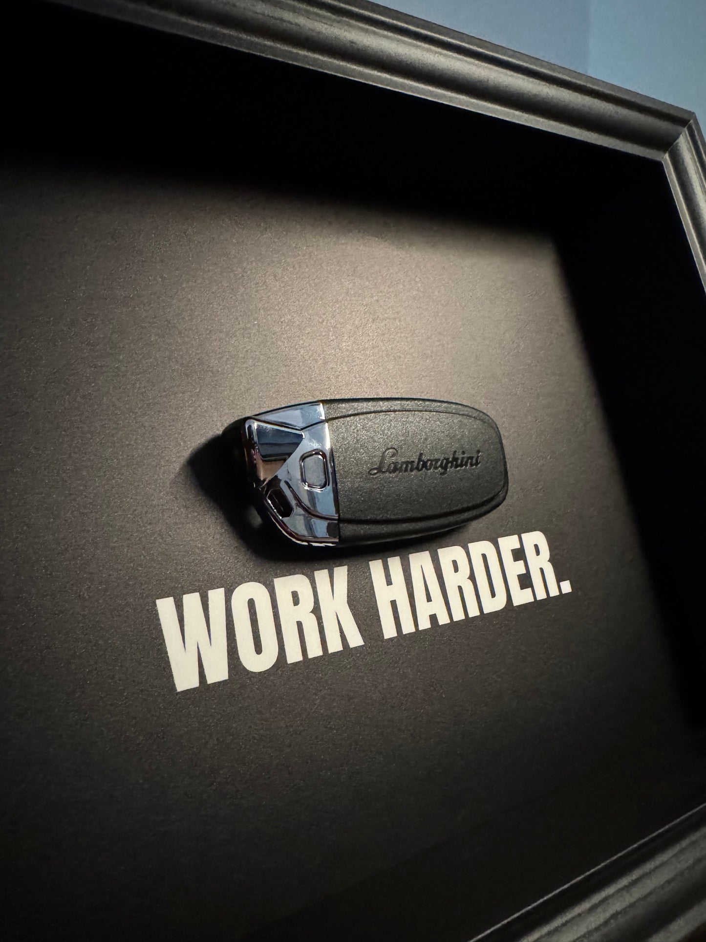 Lamborghini Key Frame – WORK HARDER Frame (20x25cm)