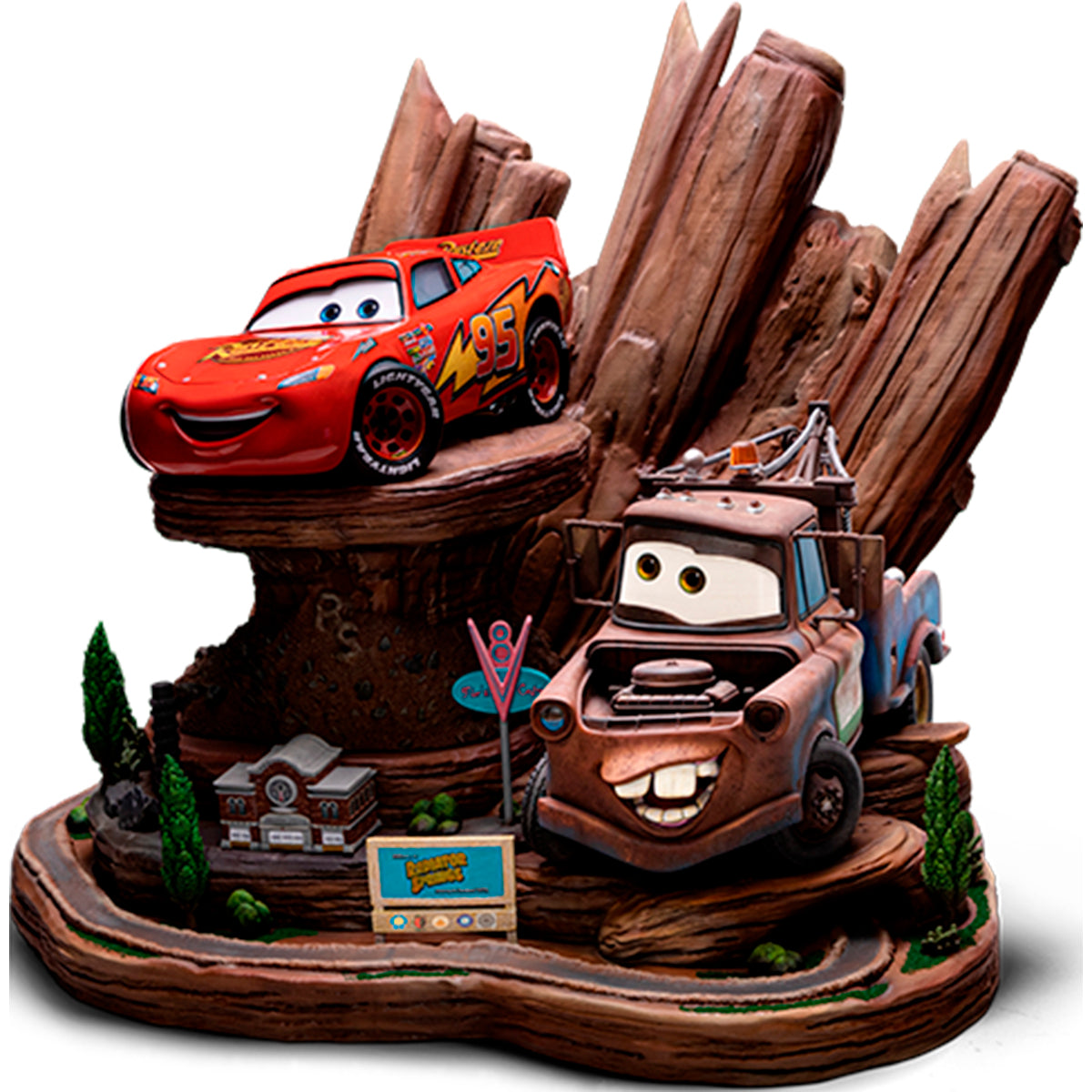 Lightning McQueen & Tow Mater Deluxe 1:10 Scale Statue