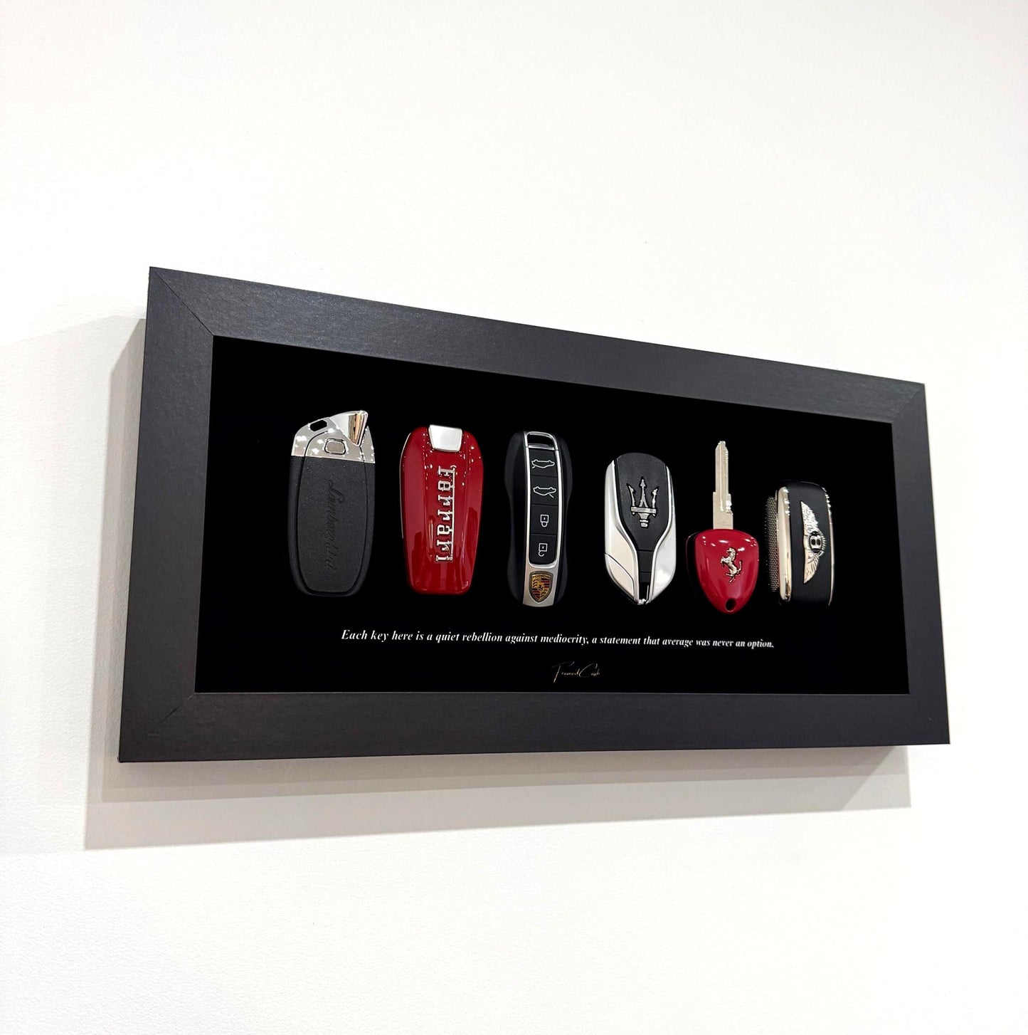 Luxury Supercar Keys Frame | The Billionaire’s Row | Ferrari Lamborghini Bentley | Wall Decor Gift for Men | LIMITED | 35x15cm