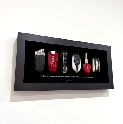 Luxury Supercar Keys Frame | The Billionaire’s Row | Ferrari Lamborghini Bentley | Wall Decor Gift for Men | LIMITED | 35x15cm